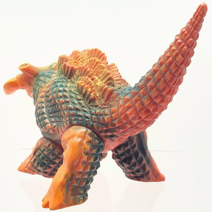 【尾張小牧店】当時物 ブルマァク 核怪獣 ギラドラス STソフビ オレンジ成型×深緑スプレー ウルトラセブン【レトロ】【中古】