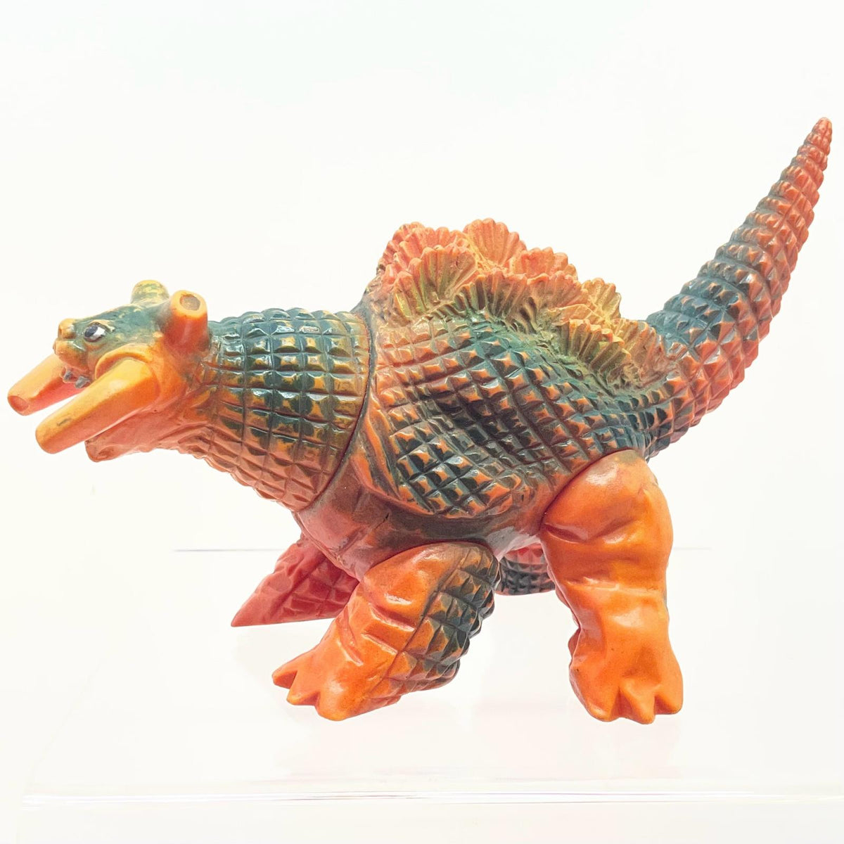 【尾張小牧店】当時物 ブルマァク 核怪獣 ギラドラス STソフビ オレンジ成型×深緑スプレー ウルトラセブン【レトロ】【中古】