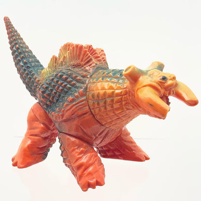 【尾張小牧店】当時物 ブルマァク 核怪獣 ギラドラス STソフビ オレンジ成型×深緑スプレー ウルトラセブン【レトロ】【中古】