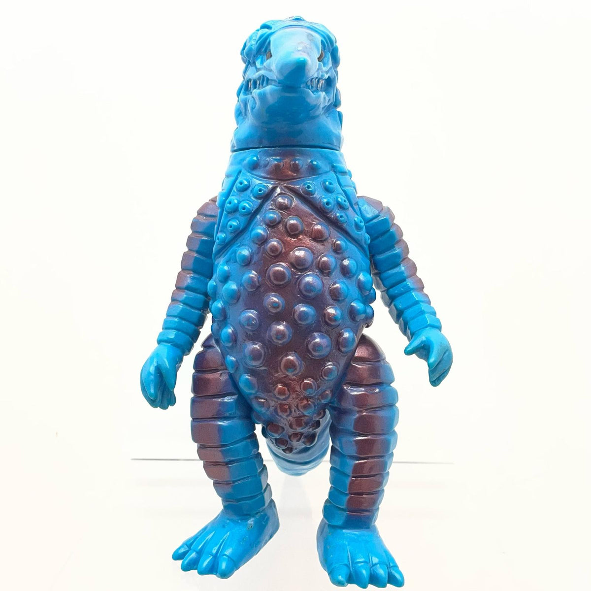 【尾張小牧店】当時物 ブルマァク 変身怪獣 ザラガス STソフビ 青成型×赤茶銀スプレー「右太もも破損あり」 ウルトラマン【レトロ】【中古】