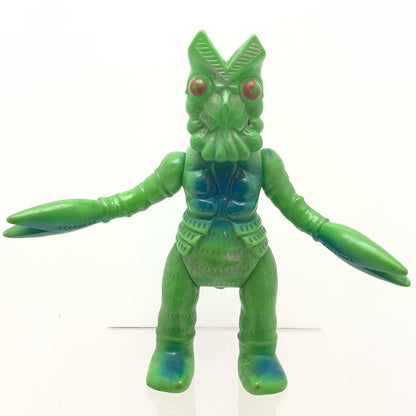 【尾張小牧店】当時物 マルサン 宇宙忍者 バルタン星人 STソフビ 緑成型×青銀スプレー ウルトラマン【レトロ】【中古】