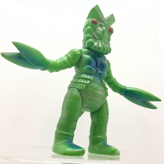 【尾張小牧店】当時物 マルサン 宇宙忍者 バルタン星人 STソフビ 緑成型×青銀スプレー ウルトラマン【レトロ】【中古】