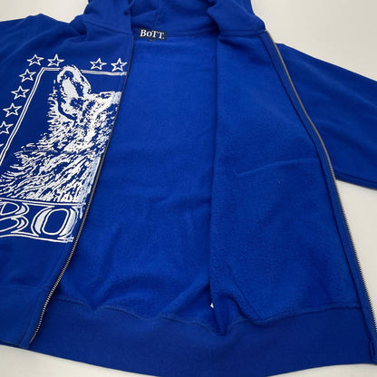 【中古】BoTT | ボット WOLF ZIP HOODIE 長袖パーカー ブルー サイズ：L【尾張小牧店】