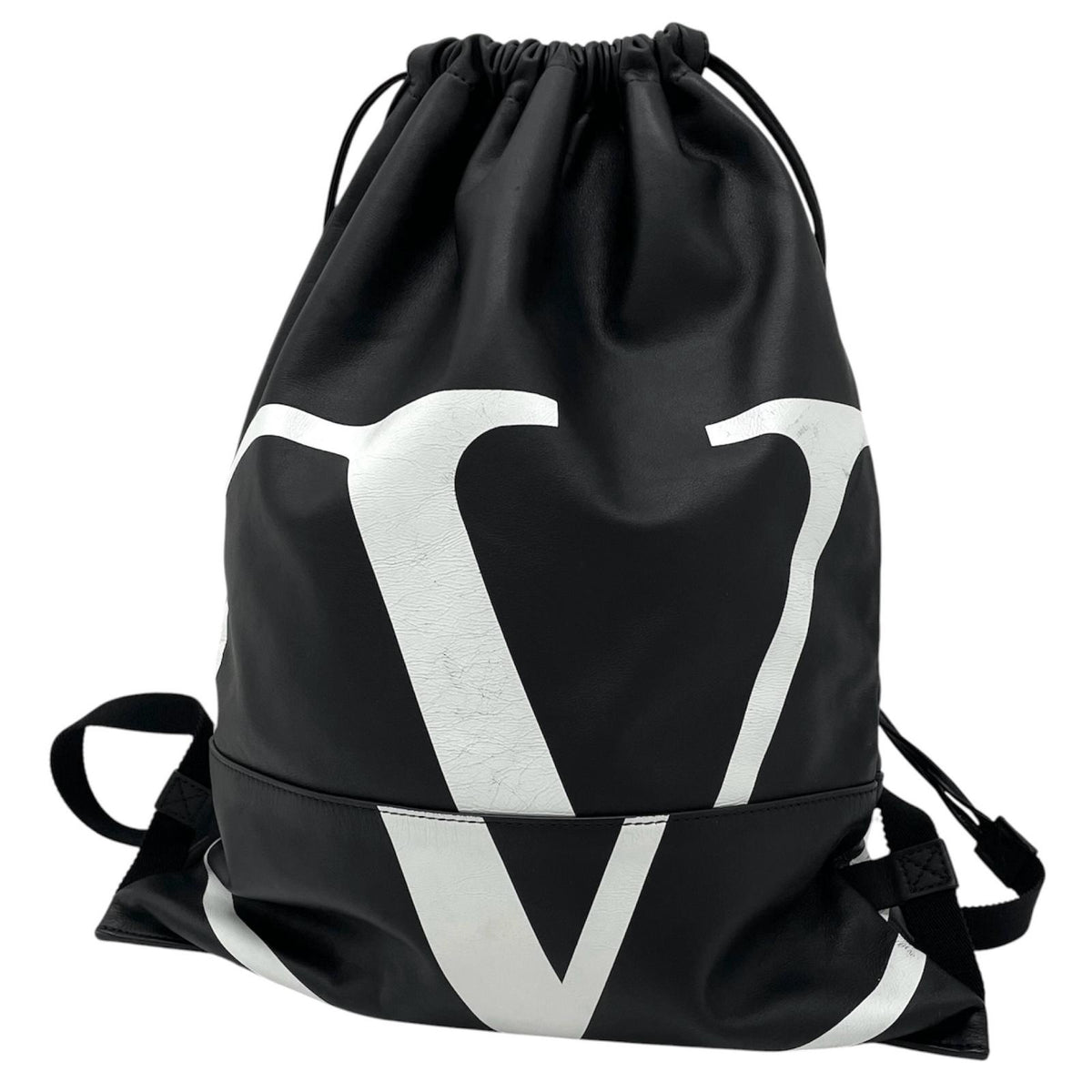 【中古】Valentino Garavani | ヴァレンティノ・ガラヴァーニ V LOGO BACKPACK ナップサック バックパック　リュックサック　ブラック【尾張小牧店】