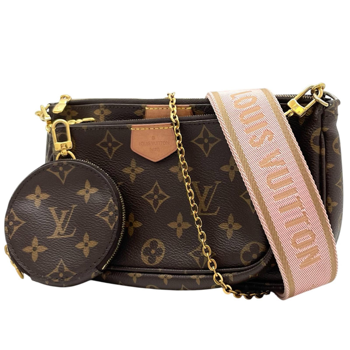 【中古】LOUIS VUITTON | ルイ・ヴィトン ミュルティ ポシェット アクセソワール モノグラム 2way 3way ショルダーバッグ M44840 ブラウン ローズクレール【尾張小牧店】