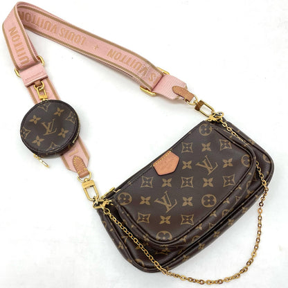【中古】LOUIS VUITTON | ルイ・ヴィトン ミュルティ ポシェット アクセソワール モノグラム 2way 3way ショルダーバッグ M44840 ブラウン ローズクレール【尾張小牧店】