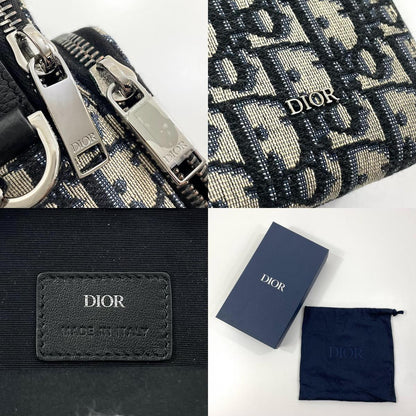 【中古】Christian Dior | クリスチャンディオール オブリーク ライダー マイクロ ポーチ ジャガード ショルダーバッグ ネイビー【尾張小牧店】