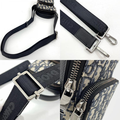 【中古】Christian Dior | クリスチャンディオール オブリーク ライダー マイクロ ポーチ ジャガード ショルダーバッグ ネイビー【尾張小牧店】