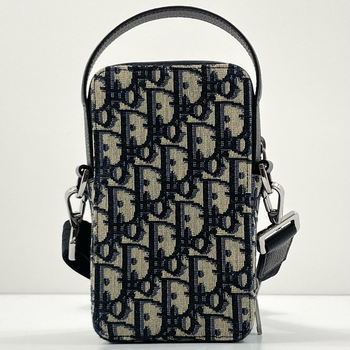 【中古】Christian Dior | クリスチャンディオール オブリーク ライダー マイクロ ポーチ ジャガード ショルダーバッグ ネイビー【尾張小牧店】