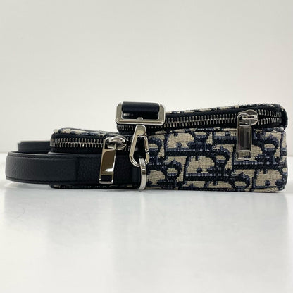 【中古】Christian Dior | クリスチャンディオール オブリーク ライダー マイクロ ポーチ ジャガード ショルダーバッグ ネイビー【尾張小牧店】