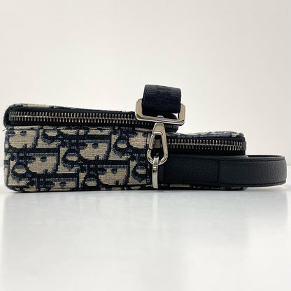 【中古】Christian Dior | クリスチャンディオール オブリーク ライダー マイクロ ポーチ ジャガード ショルダーバッグ ネイビー【尾張小牧店】