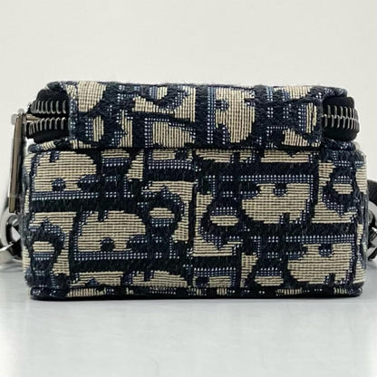 【中古】Christian Dior | クリスチャンディオール オブリーク ライダー マイクロ ポーチ ジャガード ショルダーバッグ ネイビー【尾張小牧店】