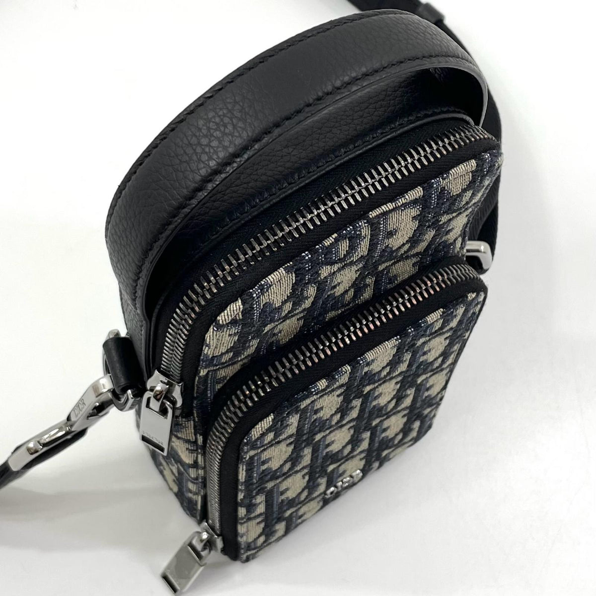 【中古】Christian Dior | クリスチャンディオール オブリーク ライダー マイクロ ポーチ ジャガード ショルダーバッグ ネイビー【尾張小牧店】