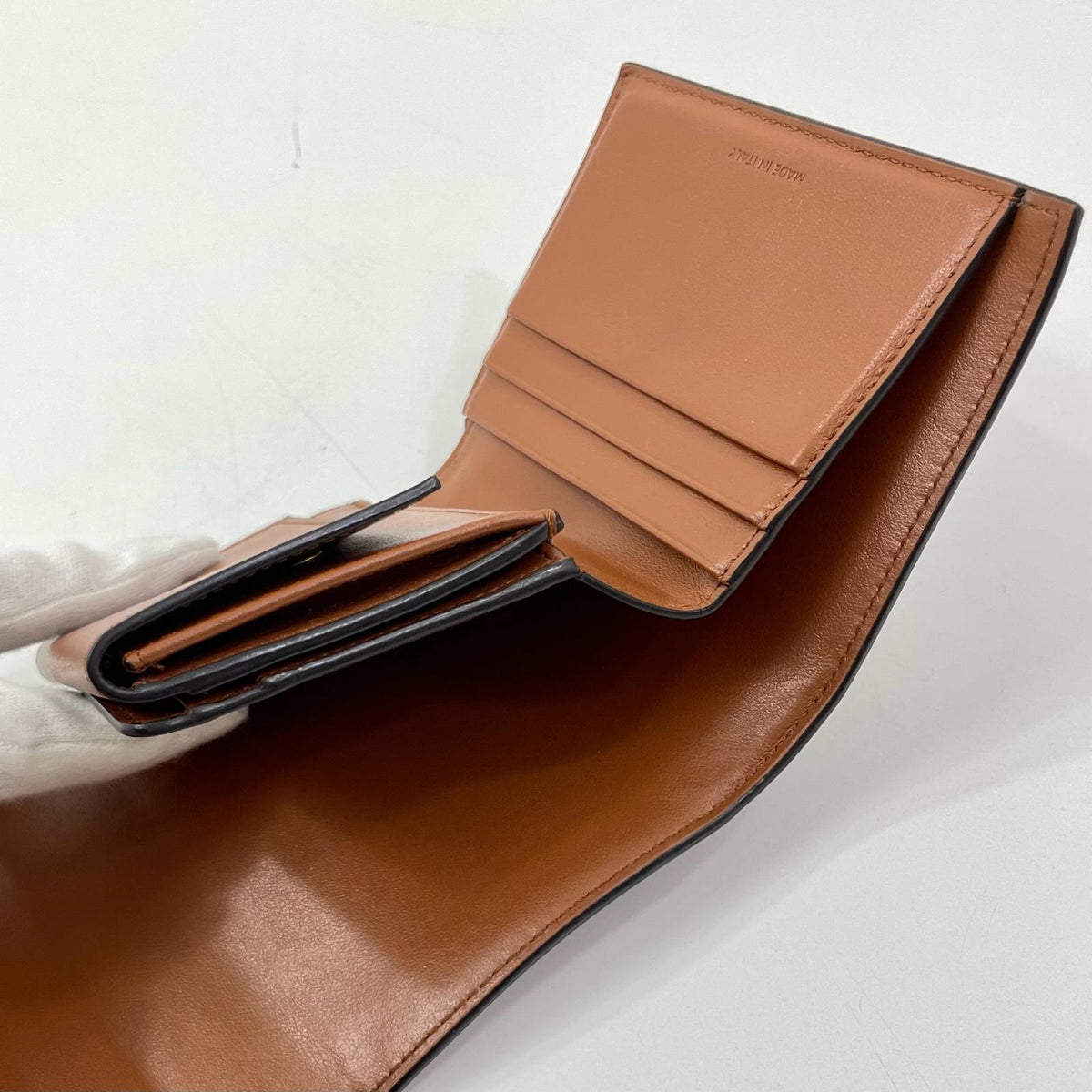 【中古】CELINE | セリーヌ スモール フラップウォレット トリオンフ コンパクトウォレット 二つ折り財布 アイボリー×ブラウン【尾張小牧店】