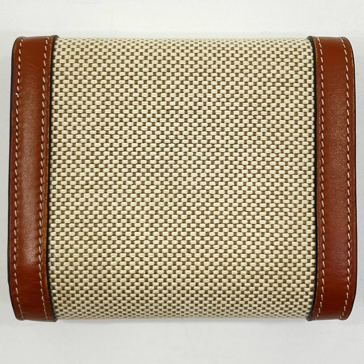 【中古】CELINE | セリーヌ スモール フラップウォレット トリオンフ コンパクトウォレット 二つ折り財布 アイボリー×ブラウン【尾張小牧店】