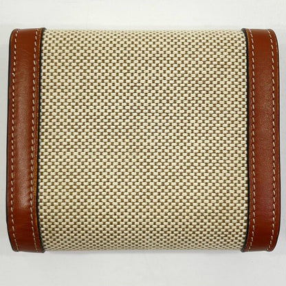 【中古】CELINE | セリーヌ スモール フラップウォレット トリオンフ コンパクトウォレット 二つ折り財布 アイボリー×ブラウン【尾張小牧店】