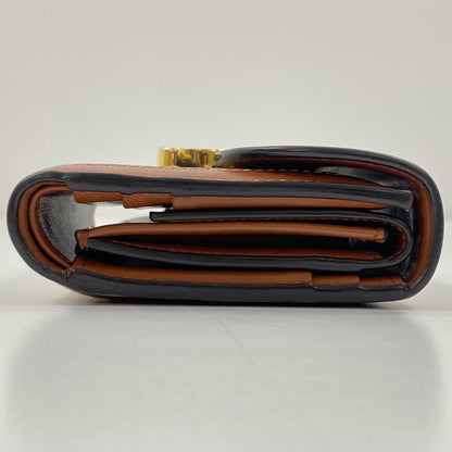 【中古】CELINE | セリーヌ スモール フラップウォレット トリオンフ コンパクトウォレット 二つ折り財布 アイボリー×ブラウン【尾張小牧店】