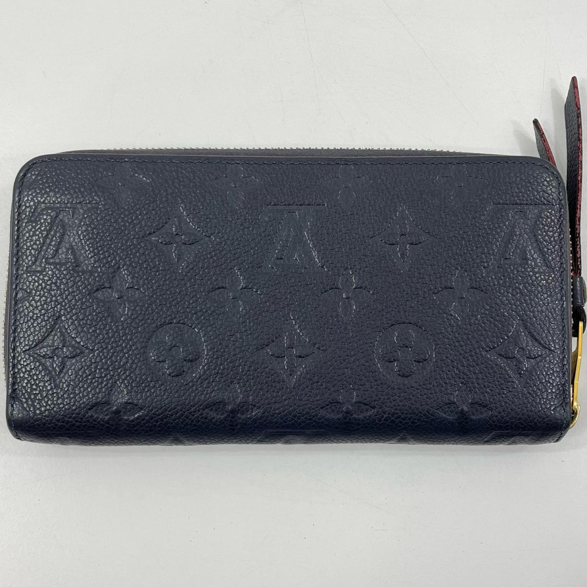 【中古】LOUIS VUITTON | ルイ・ヴィトン ジッピーウォレット モノグラム アンプラント マリーヌルージュ ラウンドファスナー 長財布 M62121 ネイビー【尾張小牧店】