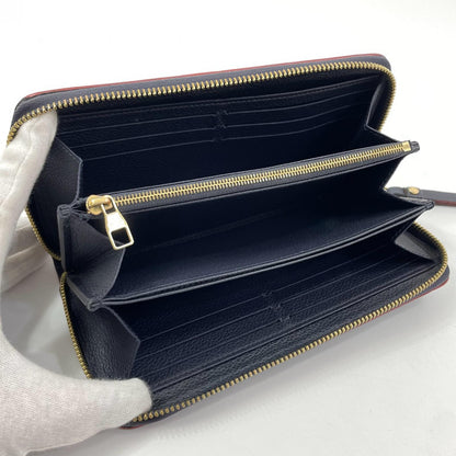 【中古】LOUIS VUITTON | ルイ・ヴィトン ジッピーウォレット モノグラム アンプラント マリーヌルージュ ラウンドファスナー 長財布 M62121 ネイビー【尾張小牧店】