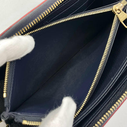 【中古】LOUIS VUITTON | ルイ・ヴィトン ジッピーウォレット モノグラム アンプラント マリーヌルージュ ラウンドファスナー 長財布 M62121 ネイビー【尾張小牧店】