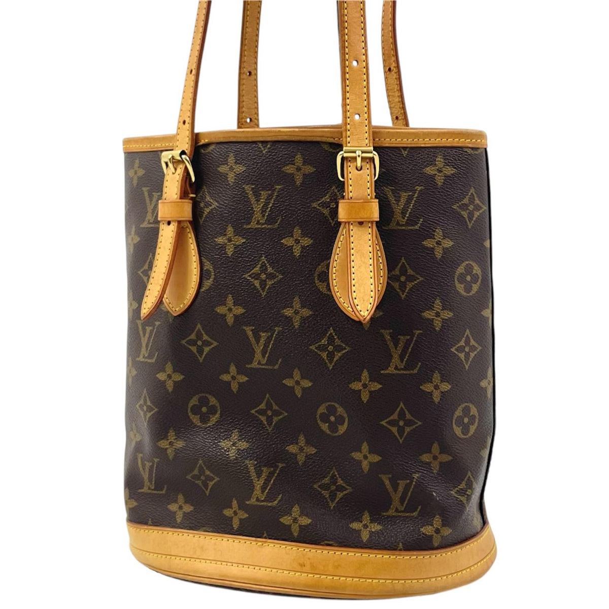 【中古】LOUIS VUITTON | ルイ・ヴィトン バケットPM モノグラム キャンバス トートバッグ M42238 ブラウン【尾張小牧店】