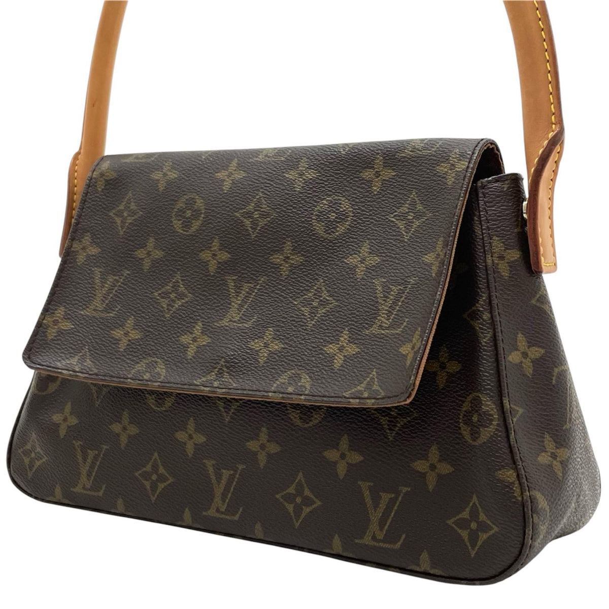 【中古】LOUIS VUITTON | ルイ・ヴィトン ミニ ルーピング モノグラム ハンドバッグ トートバッグ ワンショルダー M51147 ブラウン【尾張小牧店】