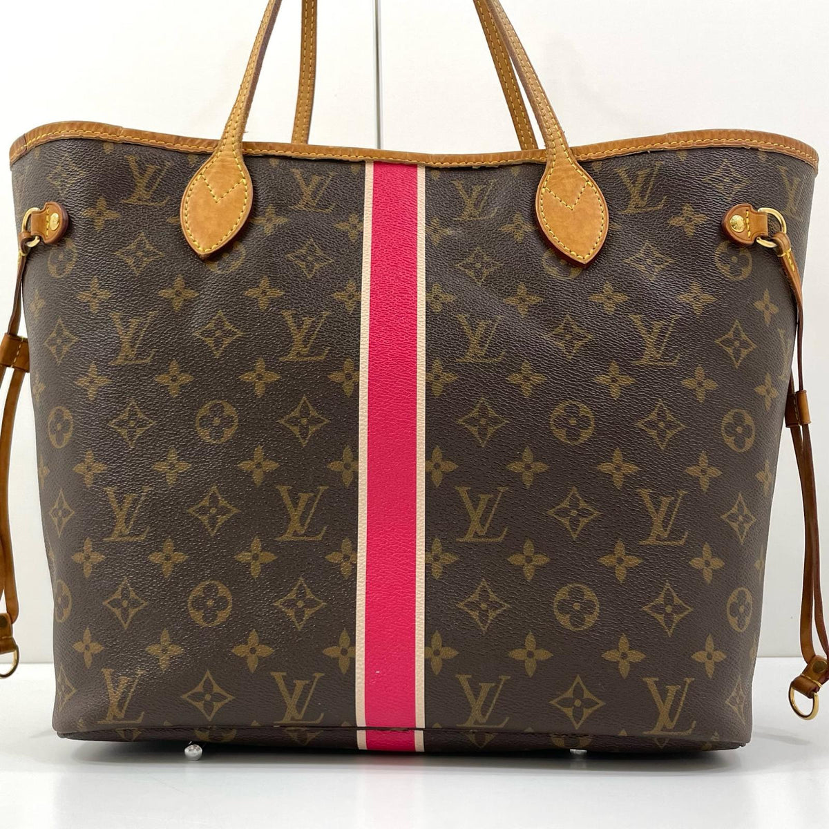【中古】LOUIS VUITTON | ルイ・ヴィトン ネヴァー フル MM モン モノグラム トートバッグ P01926 ブラウン×ピンク【尾張小牧店】
