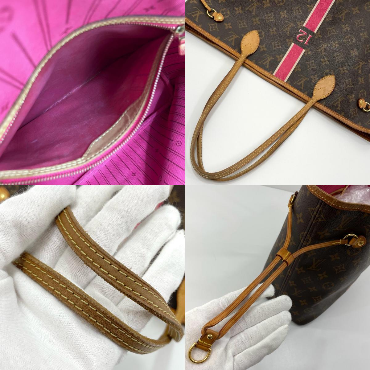 【中古】LOUIS VUITTON | ルイ・ヴィトン ネヴァー フル MM モン モノグラム トートバッグ P01926 ブラウン×ピンク【尾張小牧店】