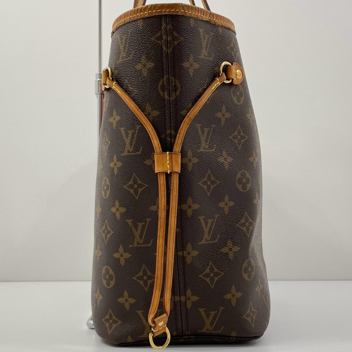 【中古】LOUIS VUITTON | ルイ・ヴィトン ネヴァー フル MM モン モノグラム トートバッグ P01926 ブラウン×ピンク【尾張小牧店】