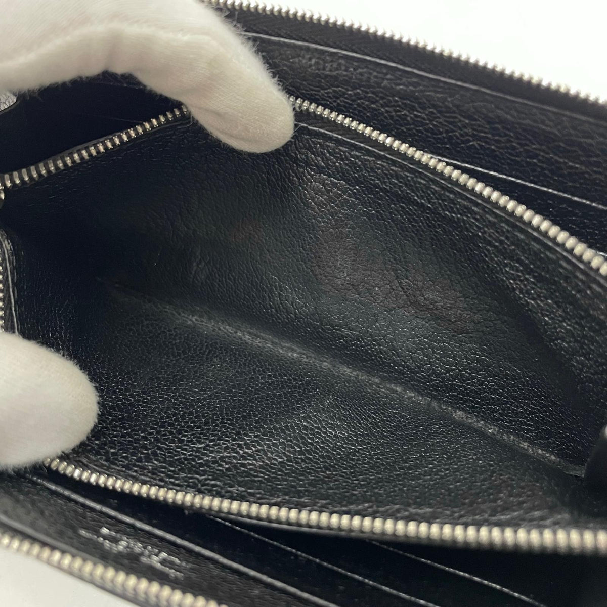 【中古】Camille Fournet | カミーユフォルネ ラウンドファスナー長財布 ブラック【尾張小牧店】