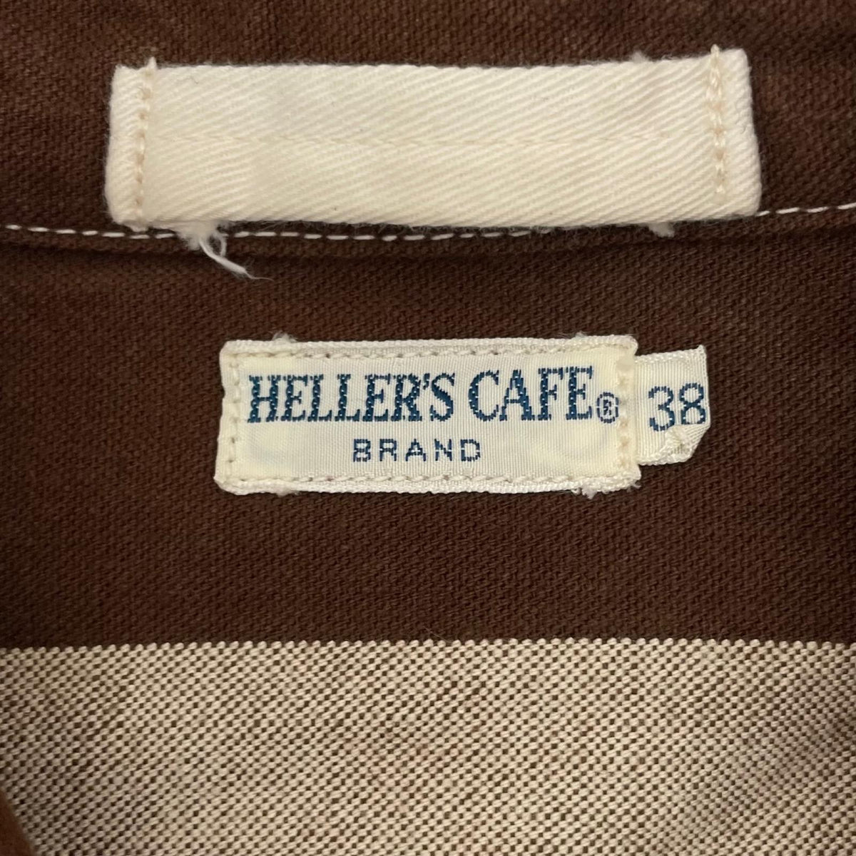 【中古】WARE HOUSE | ウェアハウス　ボーダー柄 プリズナージャケット HELLER'S CAFE WHJ-2215 ブラウン サイズ：38【尾張小牧店】