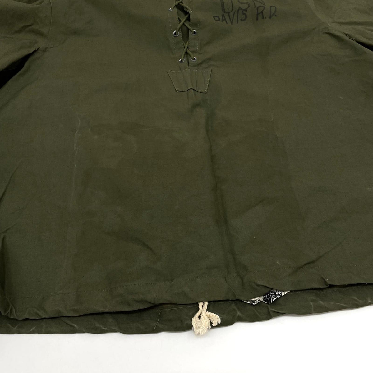 【中古】MILITARY衣料 | ミリタリーイリョウ USN 40s-50s　レインパーカー アノラックパーカー カーキ サイズ：L【尾張小牧店】