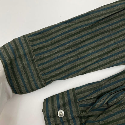 【中古】VINTAGE | ビンテージ　60s ストライプ柄 長袖シャツ グリーン×ブルー サイズ：L【尾張小牧店】