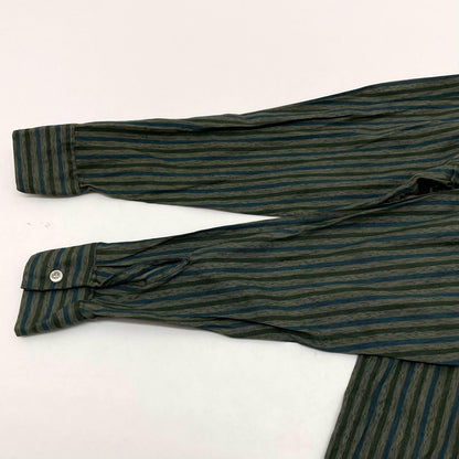 【中古】VINTAGE | ビンテージ　60s ストライプ柄 長袖シャツ グリーン×ブルー サイズ：L【尾張小牧店】