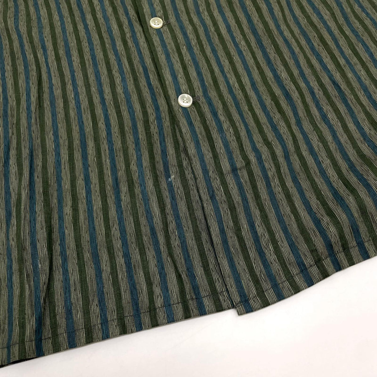 【中古】VINTAGE | ビンテージ　60s ストライプ柄 長袖シャツ グリーン×ブルー サイズ：L【尾張小牧店】
