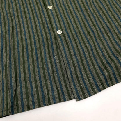 【中古】VINTAGE | ビンテージ　60s ストライプ柄 長袖シャツ グリーン×ブルー サイズ：L【尾張小牧店】