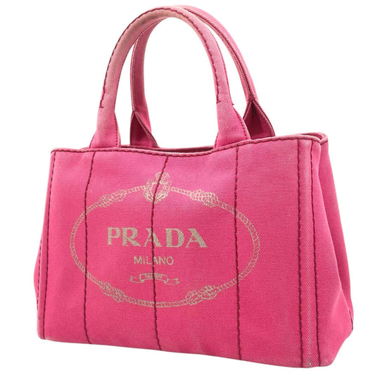 【中古】PRADA | プラダ カナパ キャンバス ハンドバッグ ピンク【尾張小牧店】