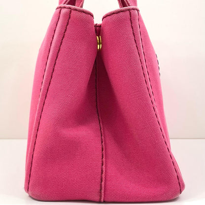 【中古】PRADA | プラダ カナパ キャンバス ハンドバッグ ピンク【尾張小牧店】