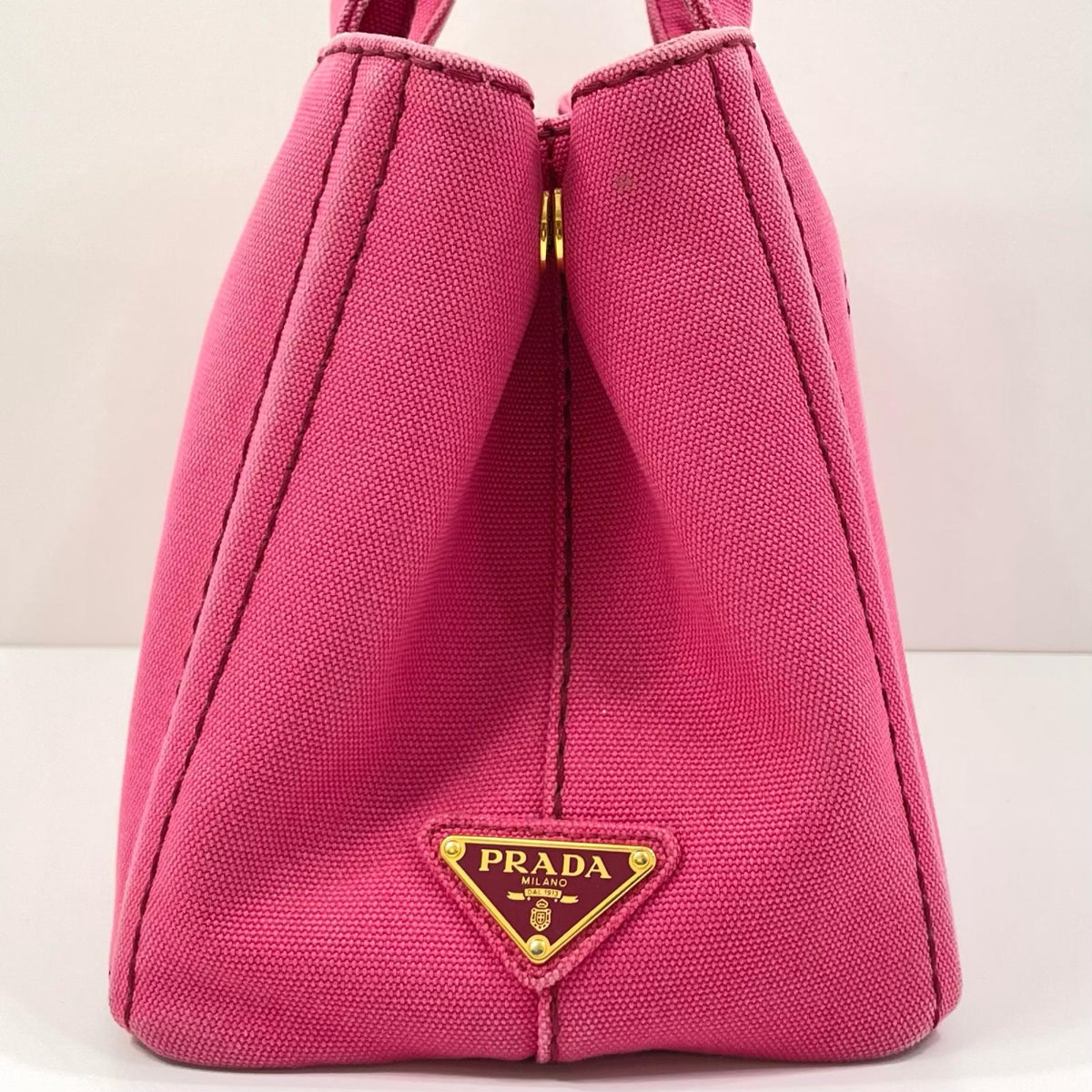 【中古】PRADA | プラダ カナパ キャンバス ハンドバッグ ピンク【尾張小牧店】