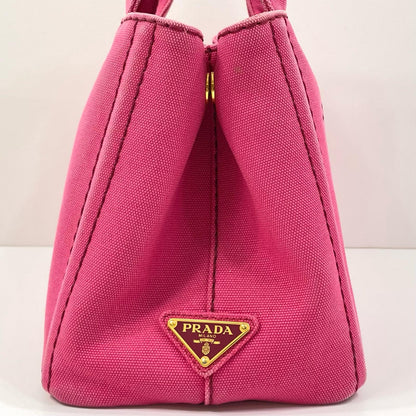 【中古】PRADA | プラダ カナパ キャンバス ハンドバッグ ピンク【尾張小牧店】