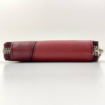 【中古】LOEWE | ロエベ パズル スクエア ジップウォレット ラウンドファスナー コンパクトウォレット 二つ折り財布 レッド×アイボリー【尾張小牧店】