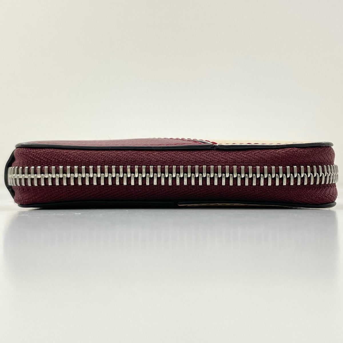 【中古】LOEWE | ロエベ パズル スクエア ジップウォレット ラウンドファスナー コンパクトウォレット 二つ折り財布 レッド×アイボリー【尾張小牧店】
