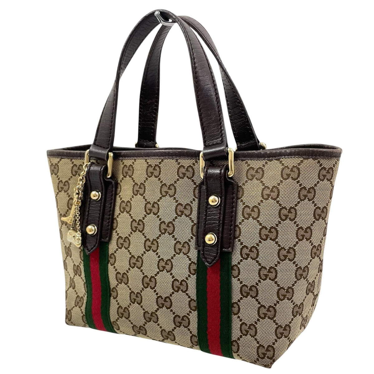 【中古】GUCCI | グッチ GGキャンバス シェリーライン ハンドバッグ チャーム付 139261･002046 ベージュ【尾張小牧店】