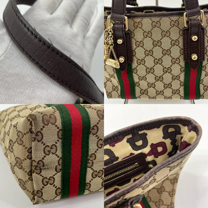 【中古】GUCCI | グッチ GGキャンバス シェリーライン ハンドバッグ チャーム付 139261･002046 ベージュ【尾張小牧店】