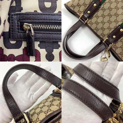 【中古】GUCCI | グッチ GGキャンバス シェリーライン ハンドバッグ チャーム付 139261･002046 ベージュ【尾張小牧店】