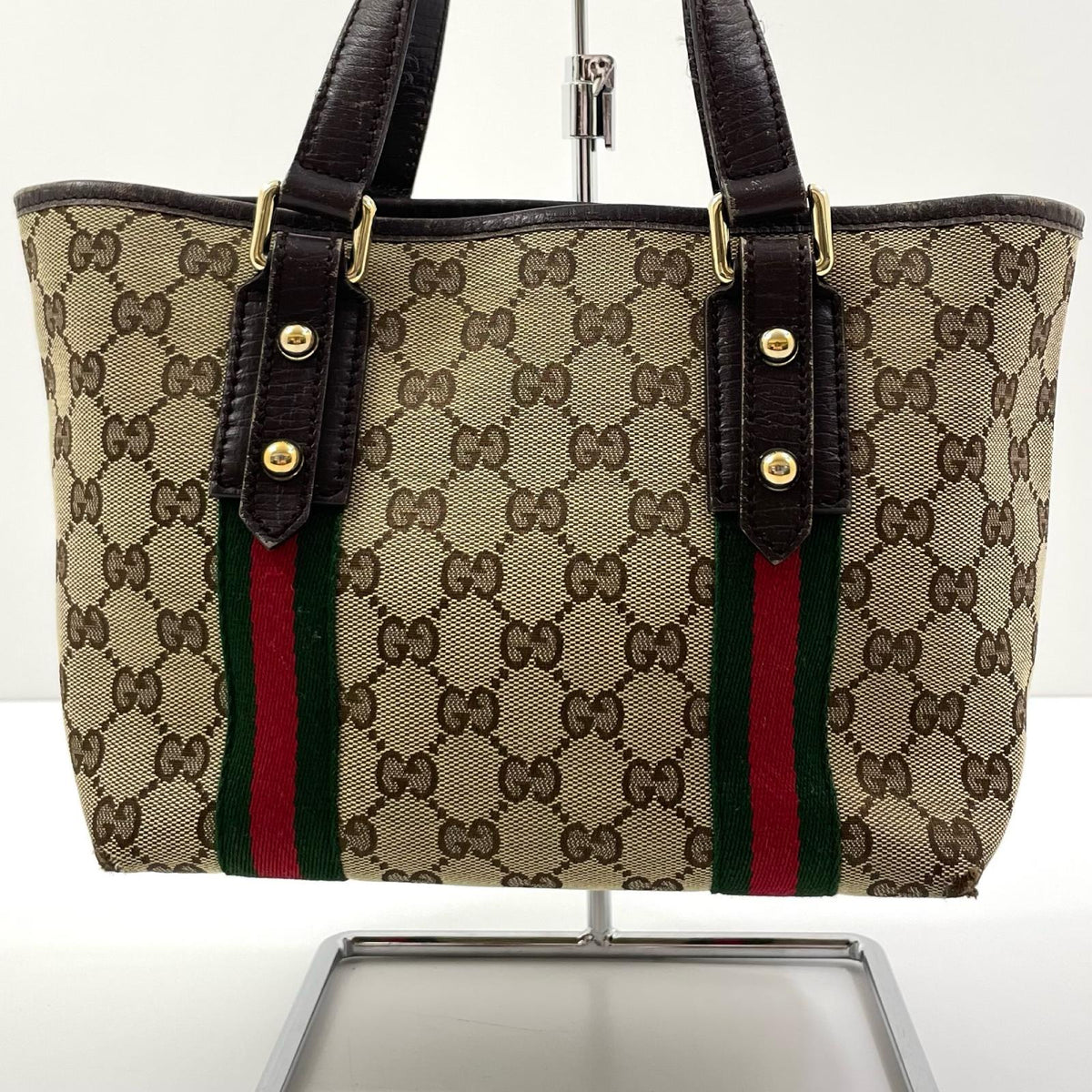 【中古】GUCCI | グッチ GGキャンバス シェリーライン ハンドバッグ チャーム付 139261･002046 ベージュ【尾張小牧店】