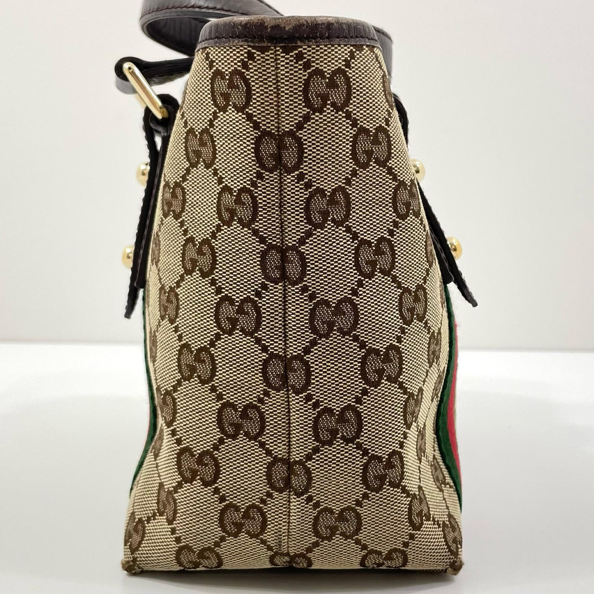 【中古】GUCCI | グッチ GGキャンバス シェリーライン ハンドバッグ チャーム付 139261･002046 ベージュ【尾張小牧店】