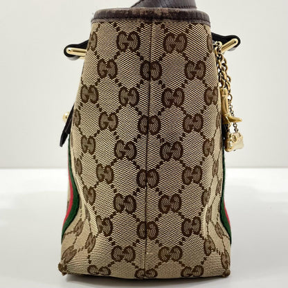【中古】GUCCI | グッチ GGキャンバス シェリーライン ハンドバッグ チャーム付 139261･002046 ベージュ【尾張小牧店】