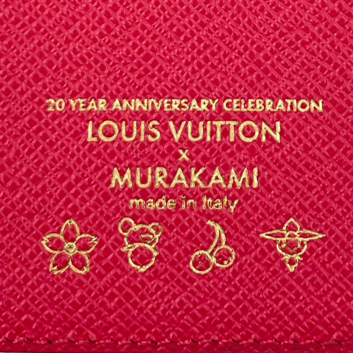 【中古】LOUIS VUITTON | ルイ・ヴィトン ポルト カルト マグネット 村上隆 モノグラム カードケース スマホアクセサリー MagSafe マグセーフ M14562 ブラウン×レッド チェリーレッド【尾張小牧店】