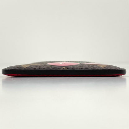 【中古】LOUIS VUITTON | ルイ・ヴィトン ポルト カルト マグネット 村上隆 モノグラム カードケース スマホアクセサリー MagSafe マグセーフ M14562 ブラウン×レッド チェリーレッド【尾張小牧店】